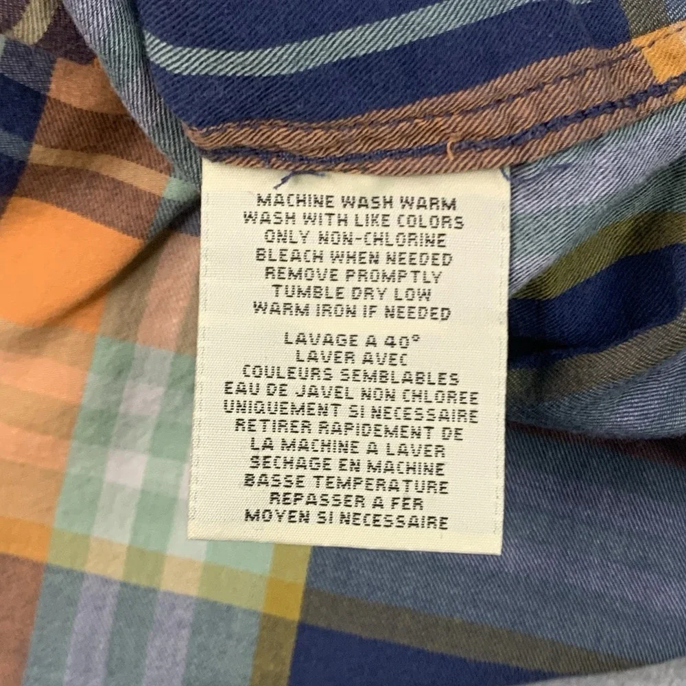 Denim Supply Ralph Lauren RL Utility Women's Large Orange Blue Green Plaid Shirt - Picture 7 of 8